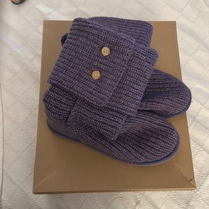 Purple knit UGG boots